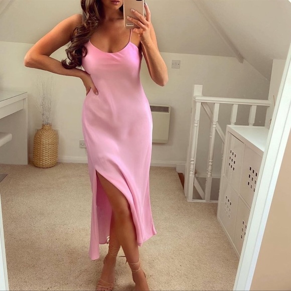 Zara blush satin slip dress - Picture 2 of 16